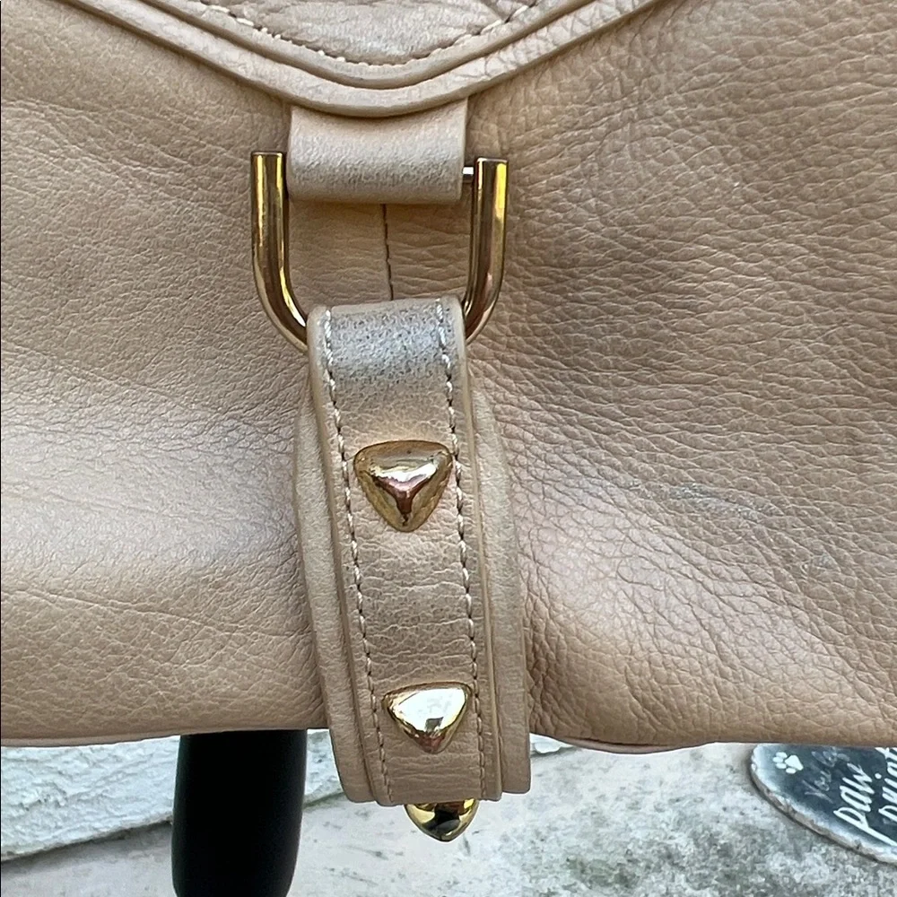 Botkier Trigger Satchel Beige Leather Handbag Purse